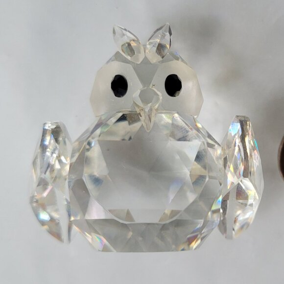 vtg IRIS ARC Swarovski Crystal Owl Bird Black Eyes Small Figurine  1.5" EUC Rare - Picture 7 of 9